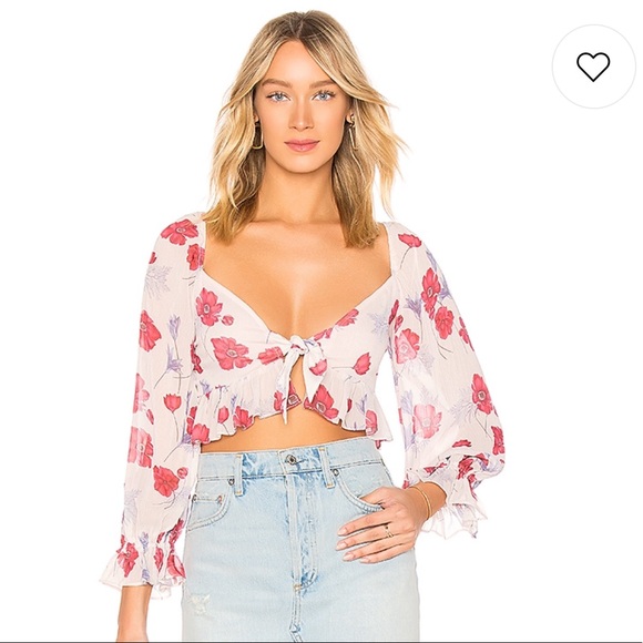 Endless Rose Tops - Darling poppy front tie crop top!!!